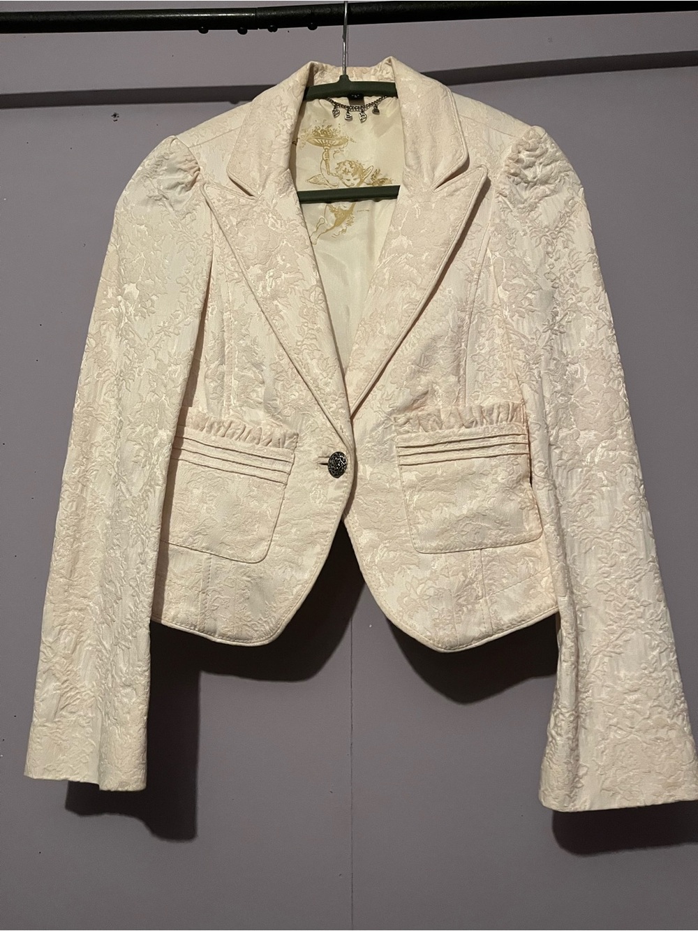 Vintage Bebe Floral Jacquard Blazer